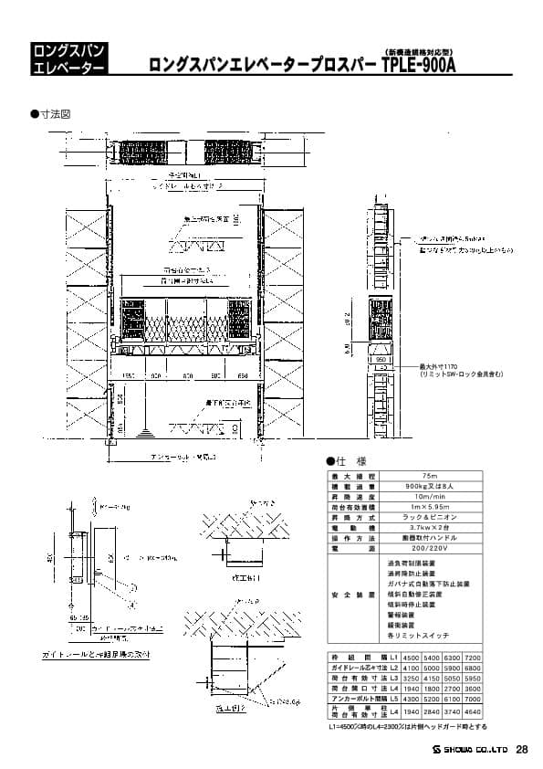 製品情報】TPLE-900A - 株式会社昭和 タワークレーンレンタルの